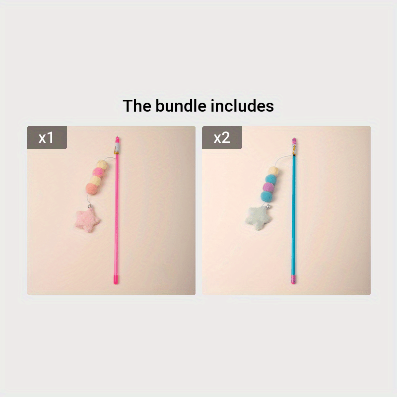 Interactive Cat Toy - Elastic Rope Plush Ball Star Shaped Pendant Teasing Stick For Endless Fun And Exercise