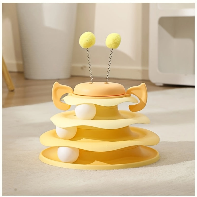 Bees Game Plate Ice Cream Cat Toy - Uncharged, No Battery, Plastic Material