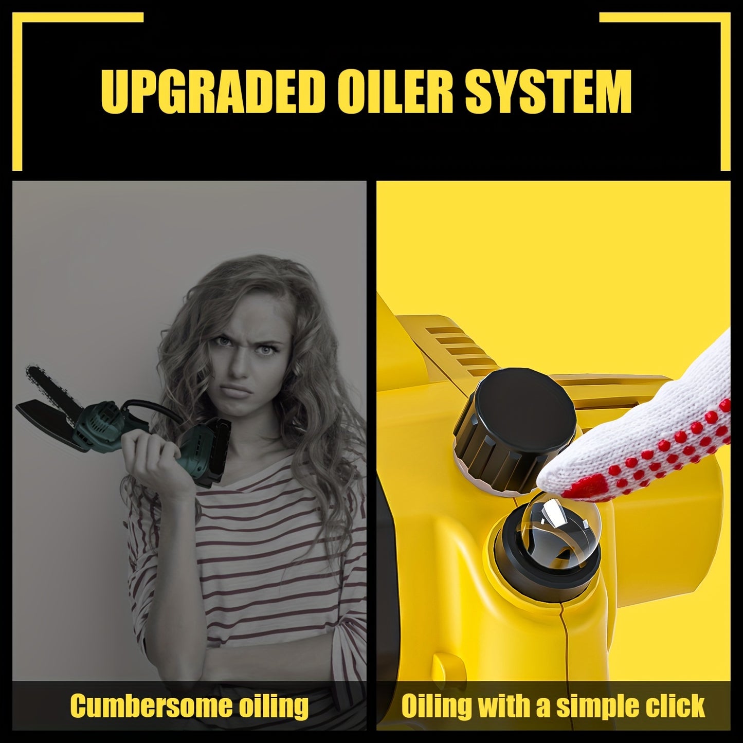 Zeeksaw 6-Inch Cordless Mini Chainsaw Kit with 2 Large Capacity Batteries, Pruning Saw, Security Lock, and Accessories - Ideal for Wood Cutting, Trimming & Woodworking, Includes Protective Gear, Valentine's Day Gift