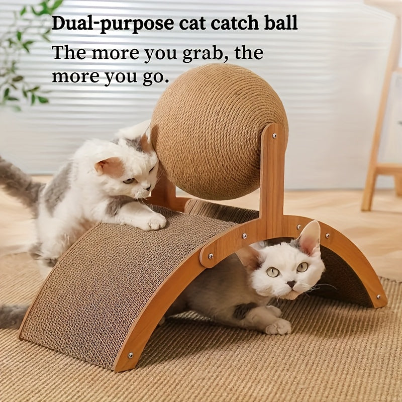 Cat Scratch Ball Cat Scratching Toy Inclined Scratcher Rope Ball Suitable for Indoor Cats Interactive Pet Toy