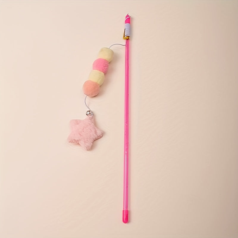 Interactive Cat Toy - Elastic Rope Plush Ball Star Shaped Pendant Teasing Stick For Endless Fun And Exercise