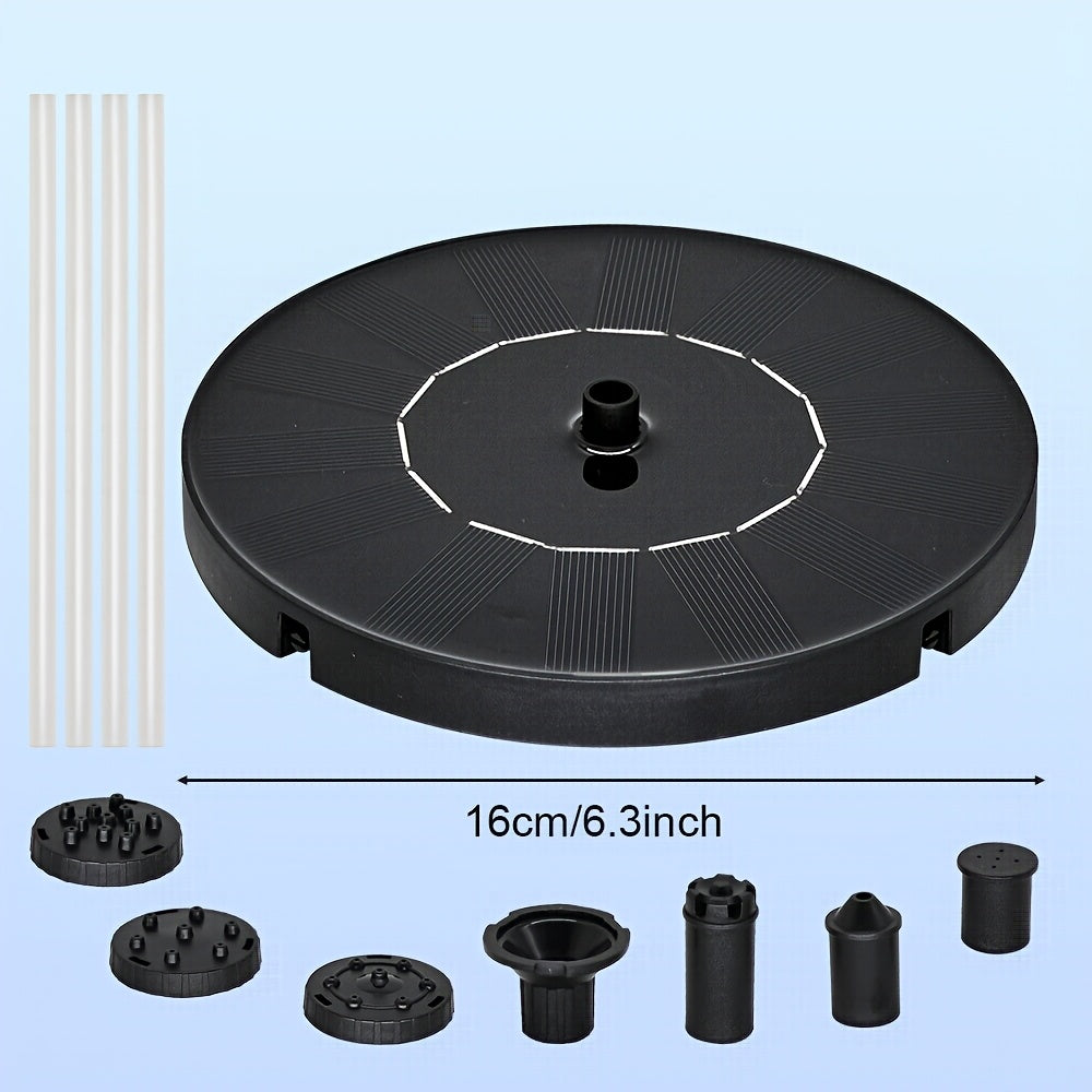 Solar-Powered Automatic Fountain with 6 Nozzles,, for Blue Bird Bath for Gardens, Ponds, Fish Tanks & Outdoor Use – Durable Plastic Design with Solar Panel for Continuous Water Flow, Bird Bathing Station | Solar Birdbath | Energyefficient Pump, Solar Wate