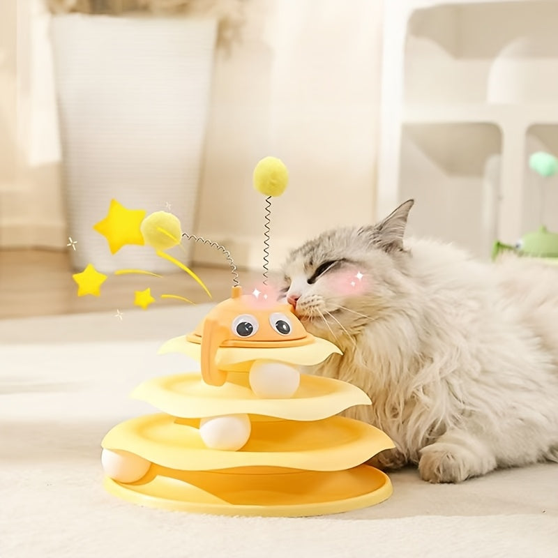 Bees Game Plate Ice Cream Cat Toy - Uncharged, No Battery, Plastic Material