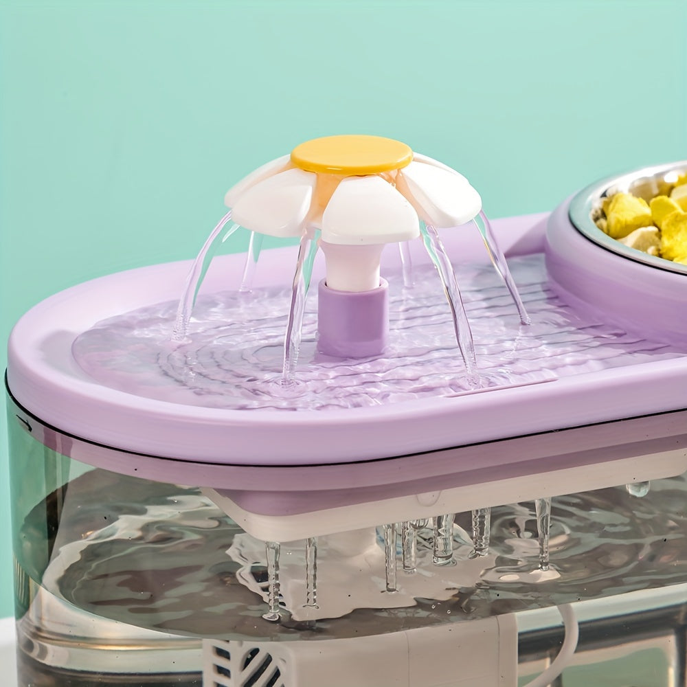 1pc PetPure Automatic Cat Water Dispenser and Elevated Feeder, 3L/101oz Stainless Steel, USB Powered, ≤36V, No Battery, Large Capacity Drinking Fountain for Cats and Small Dogs, Promotes Hydration & Healthy Eating