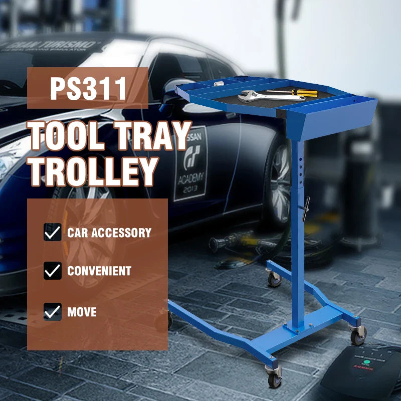 PS311 Multi-Purpose Tool Cart Auto Maintenance Trolley Auto Repair Trolley Garage Car Height Adjustable Mobile Work Table