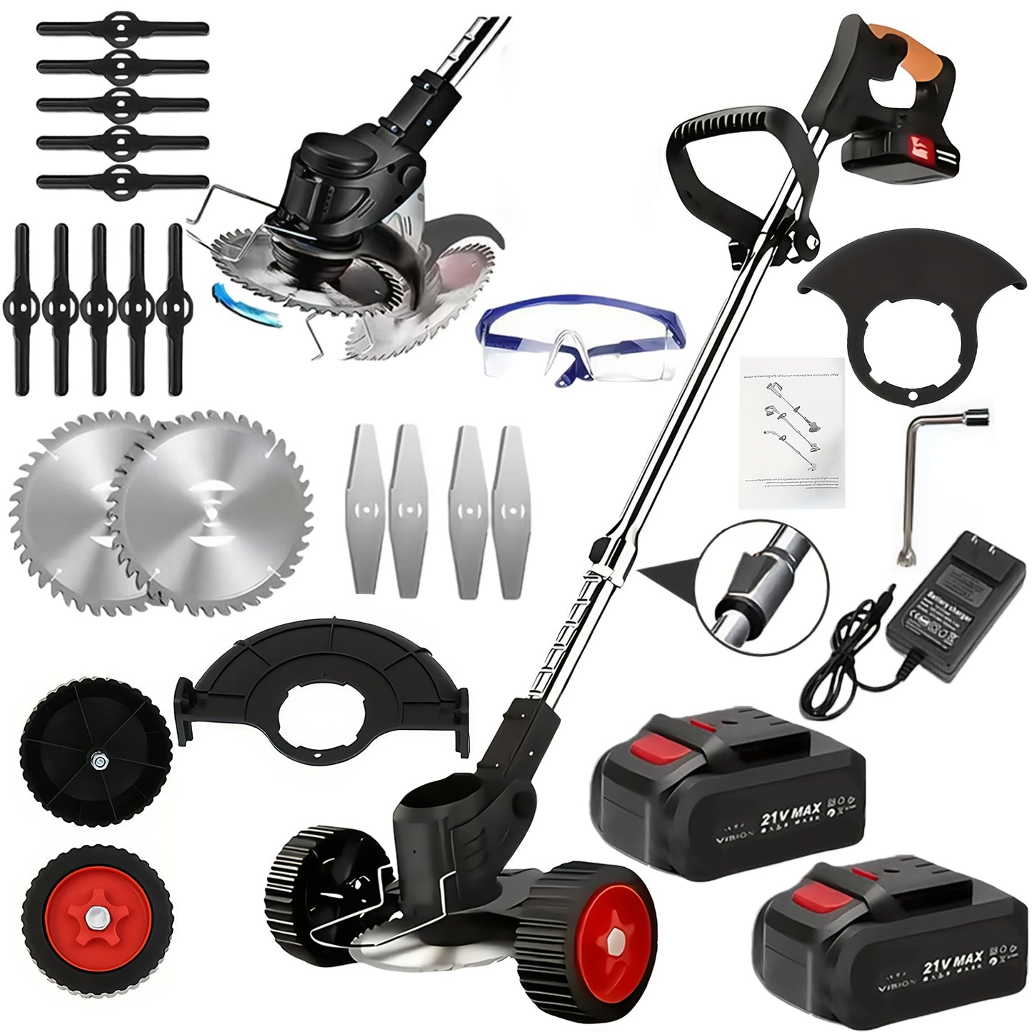 2025 New Cordless Electric Lawn Mower, Weed Eater/ Cordless Lawn Mower with 3 Models Blades And High Capacity Lithium-ion Battery, Lots Of Freebies, Suitable for Lawn Yard Garden, Family Birthday Gifts, Gifts for Dad Husband, Father's Day Gifts.