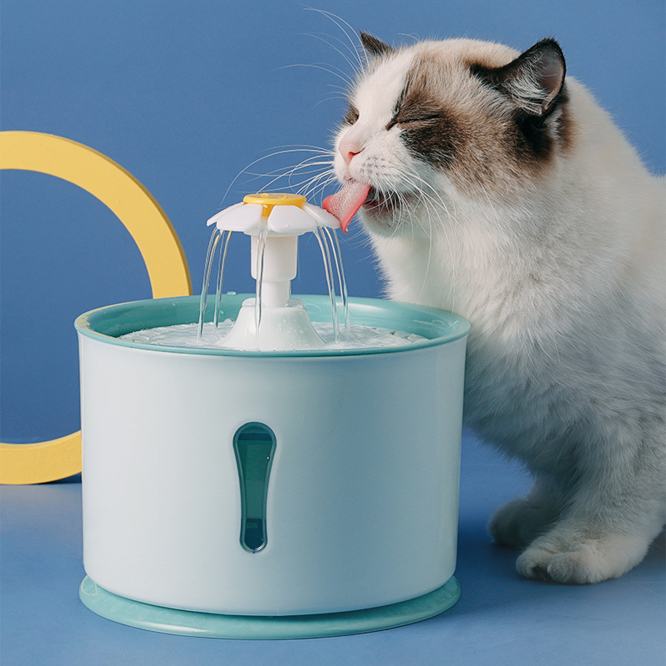 MIAOQUANJI Smart Pet Water Dispenser with Automatic Recirculation, Live Water Drinking Machine, Cat Feeder, Low Frequency Sound for Drinking Purification and Filtration, Without Battery