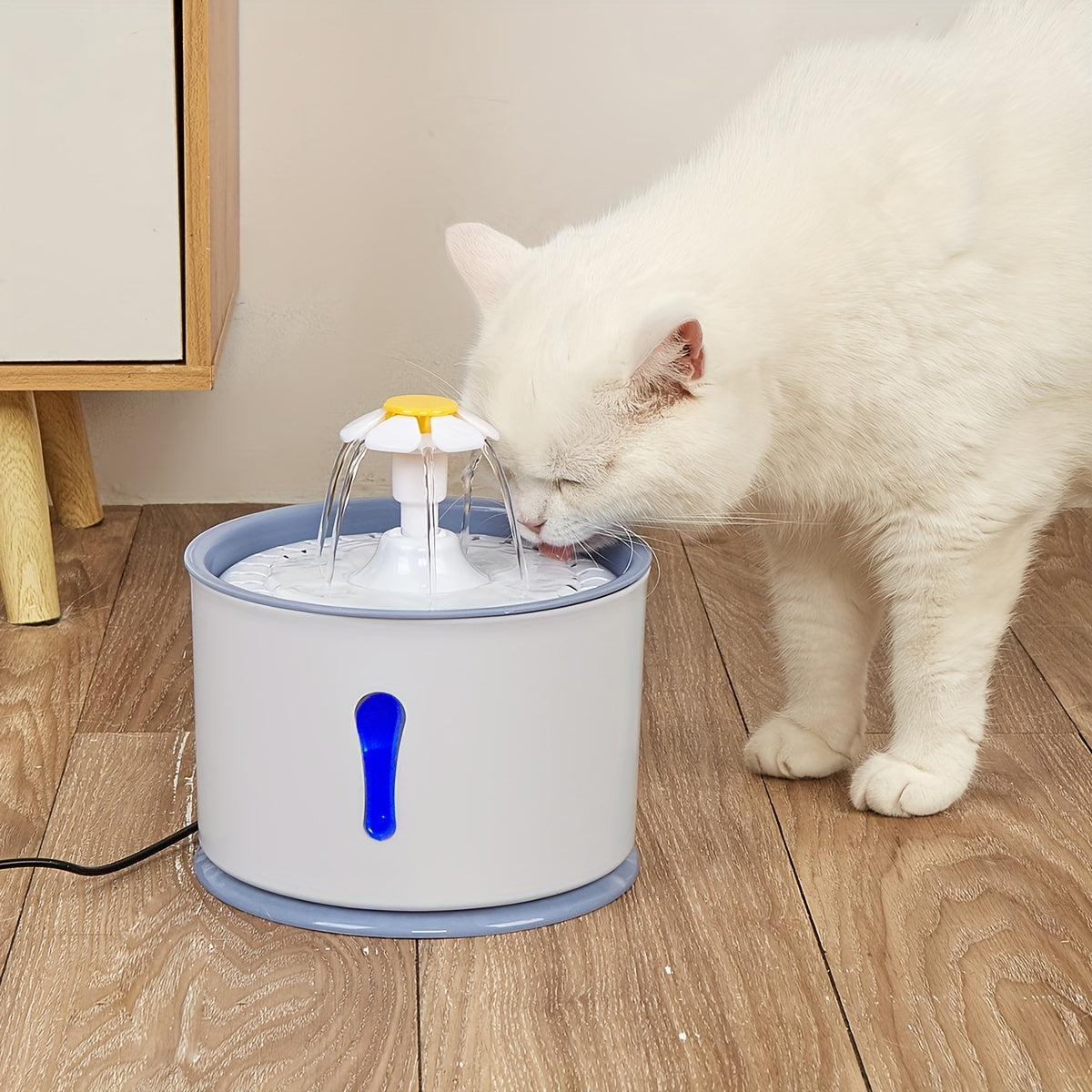 MIAOQUANJI Smart Pet Water Dispenser with Automatic Recirculation, Live Water Drinking Machine, Cat Feeder, Low Frequency Sound for Drinking Purification and Filtration, Without Battery