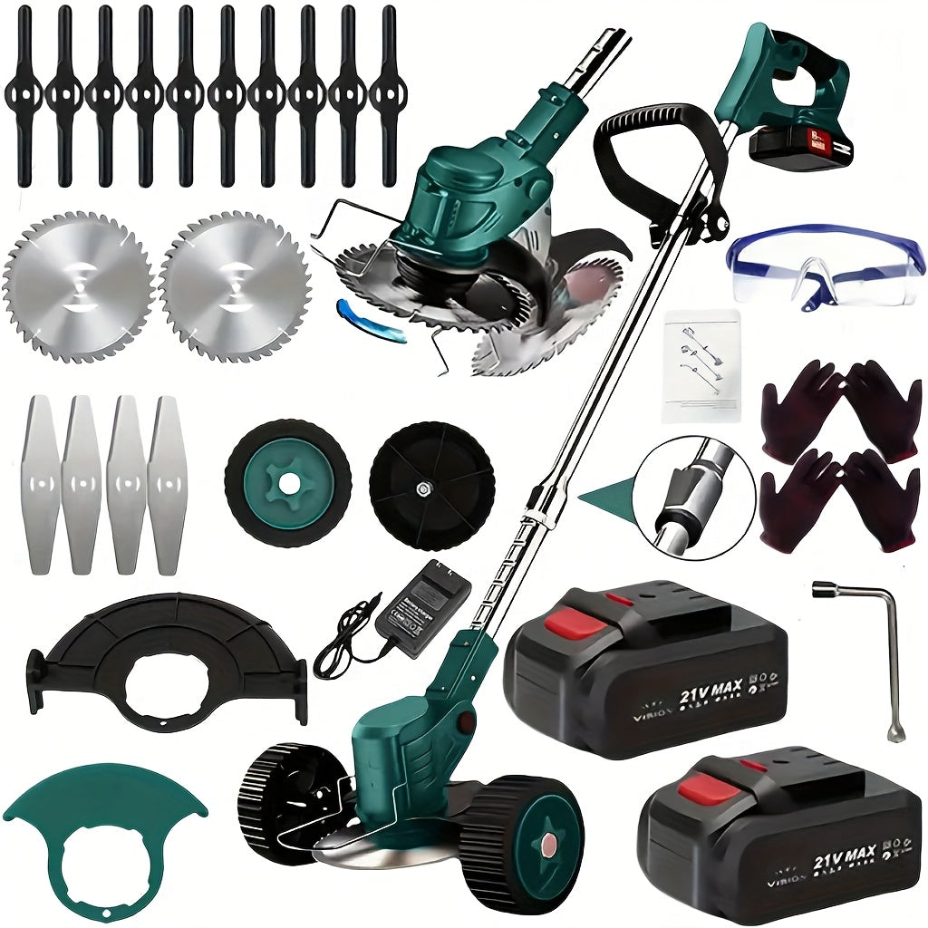 2025 New Cordless Electric Lawn Mower, Weed Eater/ Cordless Lawn Mower with 3 Models Blades And High Capacity Lithium-ion Battery, Lots Of Freebies, Suitable for Lawn Yard Garden, Family Birthday Gifts, Gifts for Dad Husband, Father's Day Gifts.