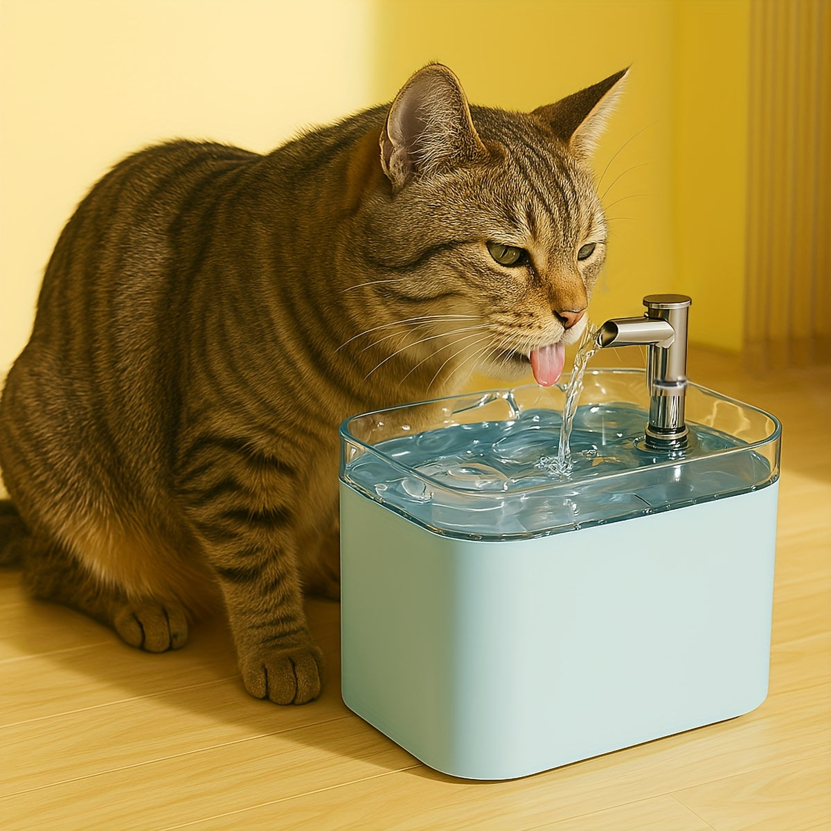 1.5L Automatic Cat Water Fountain with USB Power, Stainless Steel Spigot & Filters – Fresh, Circulating Hydration for Cats and Small Pets, Water Fountain for Cats
