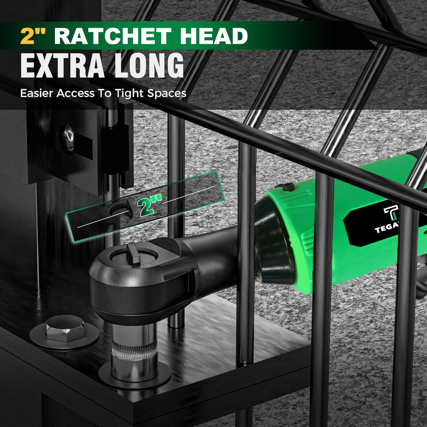 Tegatok 2/ 4pcs 12V Industrial Cordless Electric Wrench Set - 45NM 3/ 8" Ratchet Wrench, 45 Ft-lbs 400 RPM High-Torque Power Tool with 7 Sockets, Ideal for Car Repair, Nut Removal, and Heavy-Duty Applications