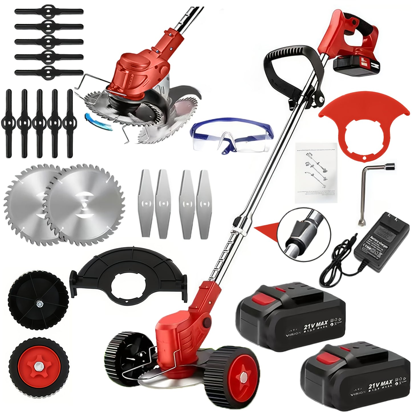 2025 New Cordless Electric Lawn Mower, Weed Eater/ Cordless Lawn Mower with 3 Models Blades And High Capacity Lithium-ion Battery, Lots Of Freebies, Suitable for Lawn Yard Garden, Family Birthday Gifts, Gifts for Dad Husband, Father's Day Gifts.