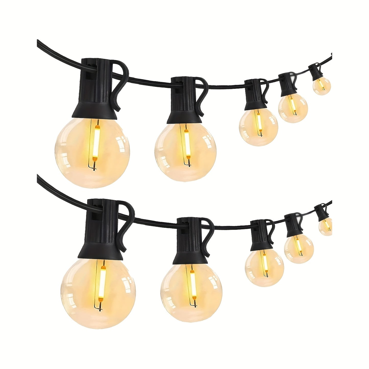 150FT LED Outdoor String Lights, Patio Deck Lights With 60+2 Shatterproof ST38 Edison Bulbs, Dimmable Warm White Outside Hanging Lights Connectable For Yard Backyard Porch Garden (Optional 50FT)