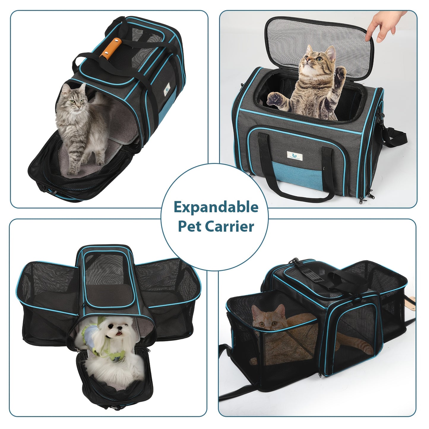 1pc 45.7*27.9*30.5cm Large Pet Carrier Bag AVC Portable Soft Fabric Folding Dog Cat Puppy Travel