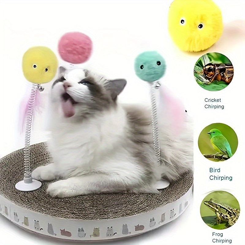 [Interactive Plush Toy] Interactive Plush Toy Ball for Cats - a Self-Entertaining Gadget That Makes Sounds - a Training Toy That Fluffy Cats Adore