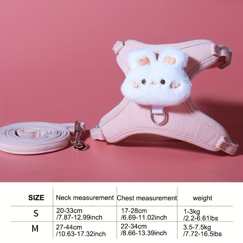 Adjustable Cat Harness Leash, Soft and Breathable, Anti-Escape, Polyester Material, Comfortable Outdoor Feline Gear