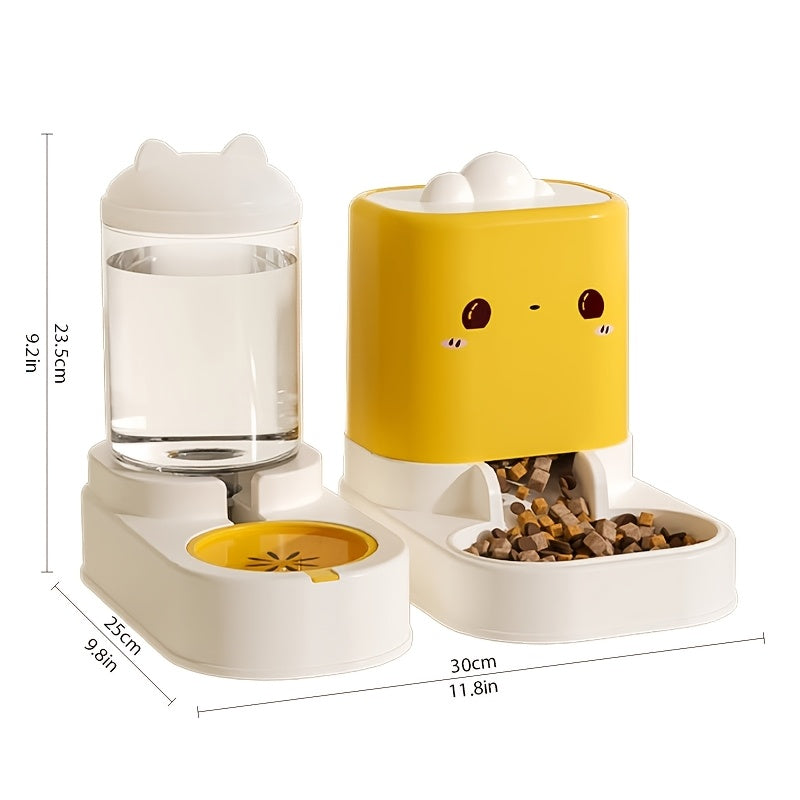 1pc Cat Food Automatic Feeder All-in-One Cute Cloud Cat Ear Feeder Household Pet Water Dispenser