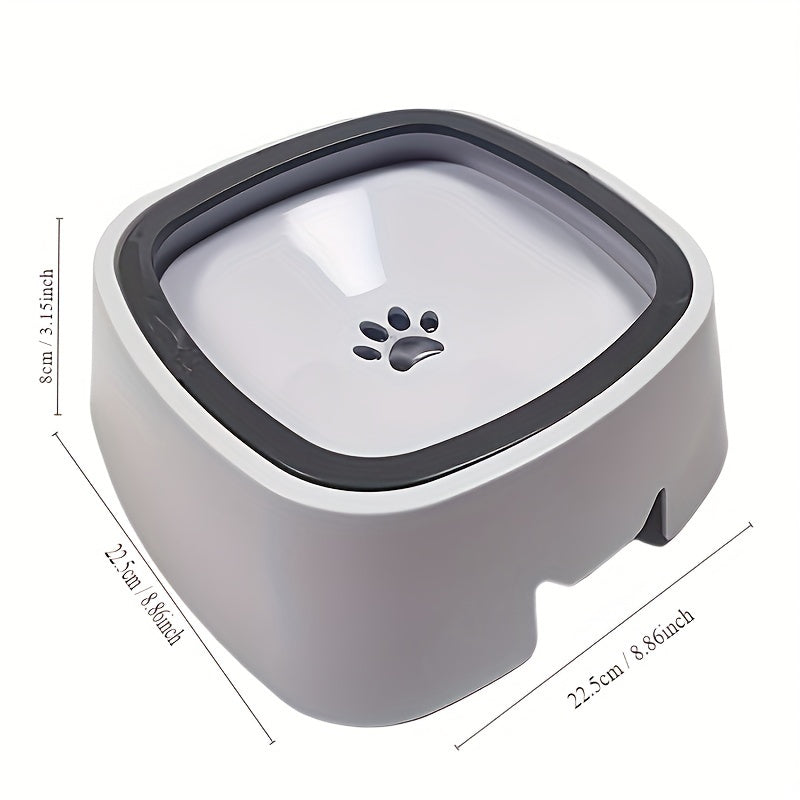 [1pc Slow Feeder Water Bowl] 1pc Splash-Proof Pet Water Bowl for Cats & Dogs - Slow Feeder, Anti-Slip Floating Design, No-Spill Drinking Dispenser
