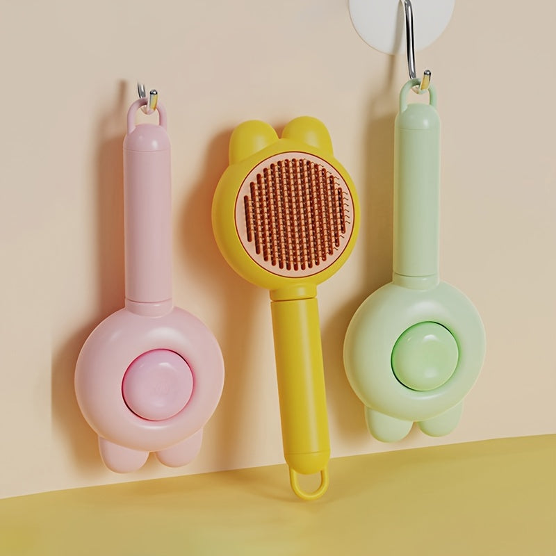 PetPro Self-Cleaning Slicker Brush - Stainless Steel Bristles, Ergonomic Grip, Durable | 1pc Pet Grooming Tool for Cats and Dogs