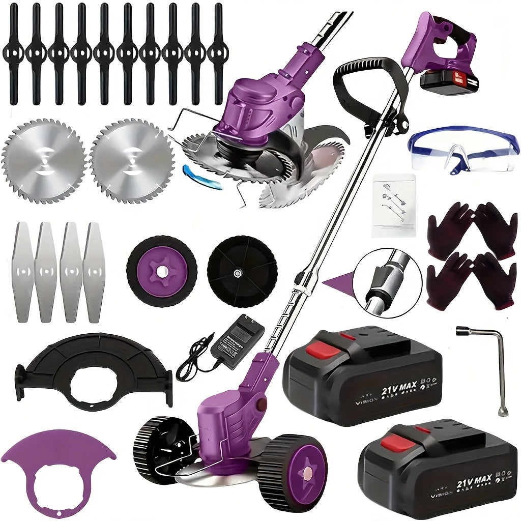 2025 New Cordless Electric Lawn Mower, Weed Eater/ Cordless Lawn Mower with 3 Models Blades And High Capacity Lithium-ion Battery, Lots Of Freebies, Suitable for Lawn Yard Garden, Family Birthday Gifts, Gifts for Dad Husband, Father's Day Gifts.