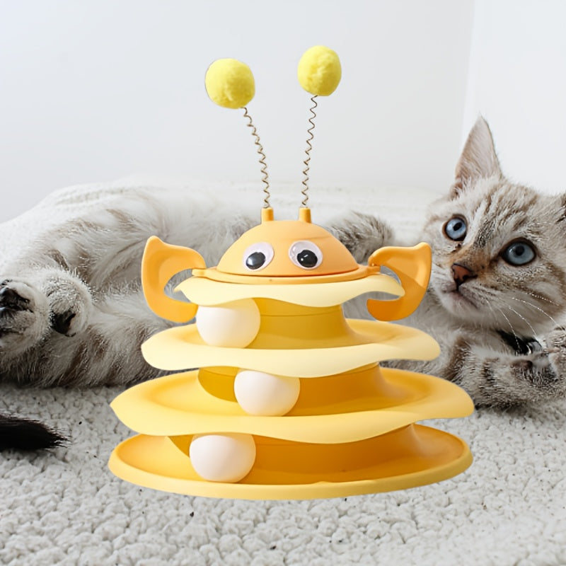 Bees Game Plate Ice Cream Cat Toy - Uncharged, No Battery, Plastic Material