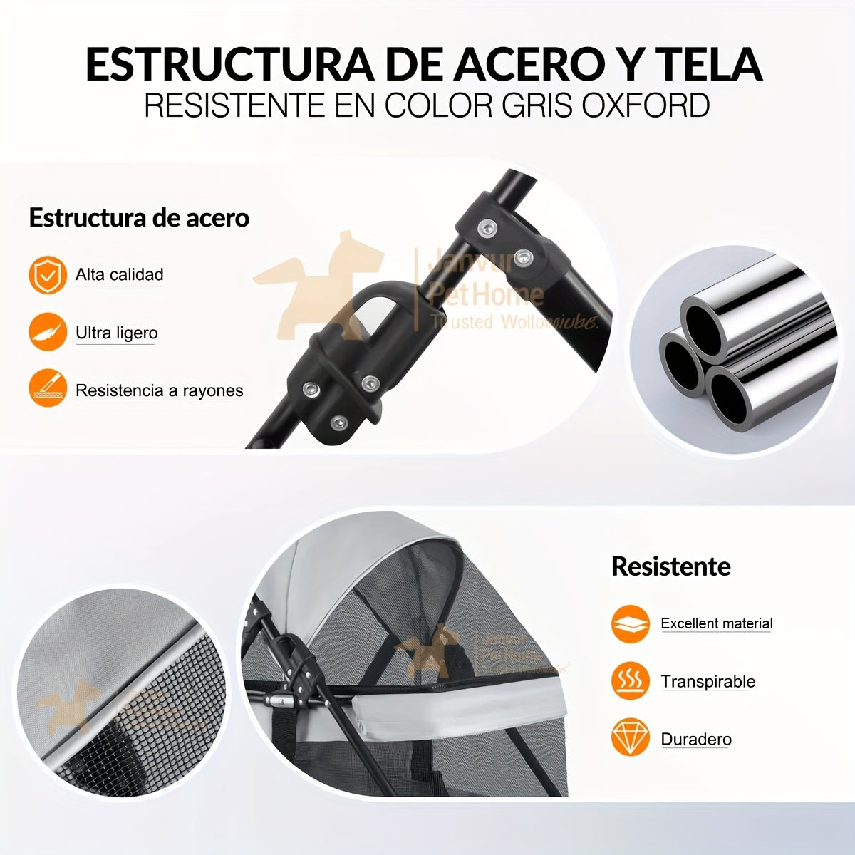 Foldable 4-Wheel Pet Stroller for Small to Medium Dogs (Up to 17KG/38LBS), Portable Dog Travel Carriage with Breathable Mesh Windows, Metal Frame And Durable Oxford Fabric, Pocket Design/Cup Holder- Ideal for Outdoor Adventures, Shopping, Walking