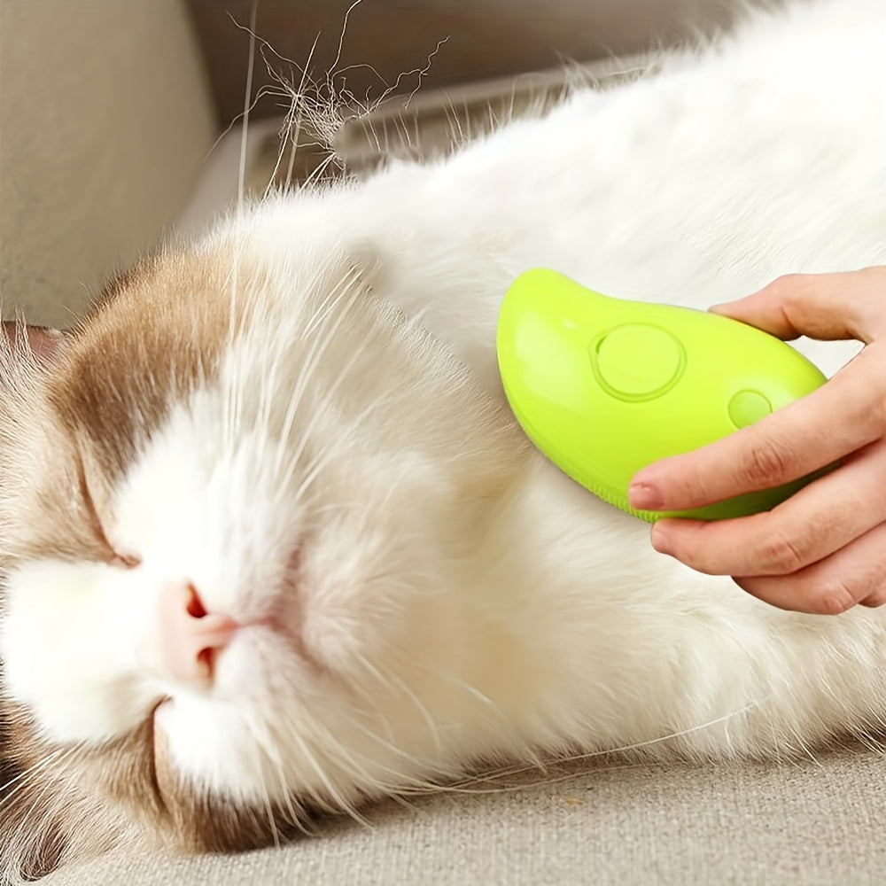 USB Rechargeable Cat Grooming Brush: Detangling, Self-Cleaning Massage Comb with Low-Voltage Safety