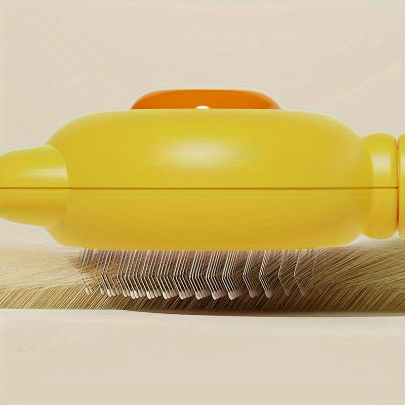 PetPro Self-Cleaning Slicker Brush - Stainless Steel Bristles, Ergonomic Grip, Durable | 1pc Pet Grooming Tool for Cats and Dogs