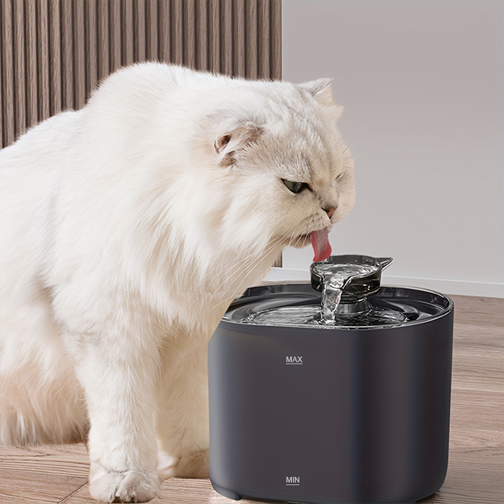 Cat Water Fountain 2.2L/74oz Cat Fountains Ultra Quiet Pet Fountains with Cat-Shaped Spout, Water Fountains for Cats Indoor-Cat Drinking Dispenser,USB power supply, Without Battery