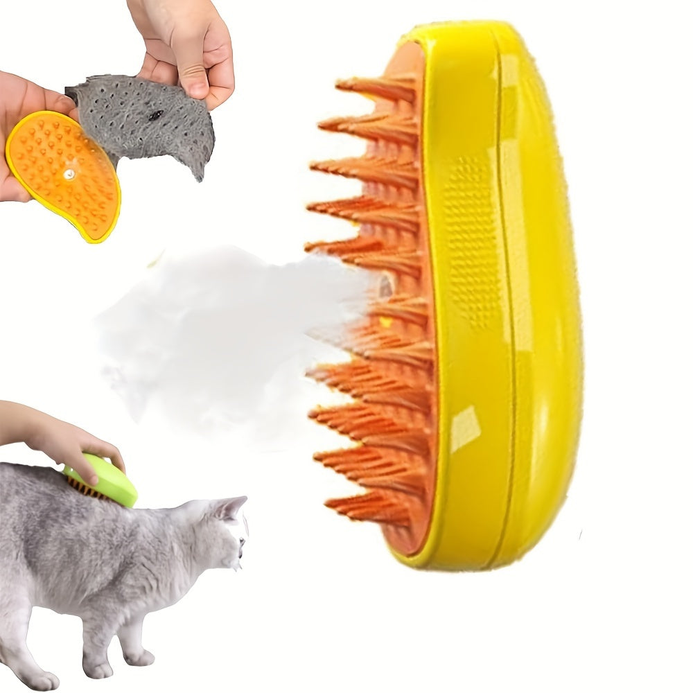 USB Rechargeable Cat Grooming Brush: Detangling, Self-Cleaning Massage Comb with Low-Voltage Safety