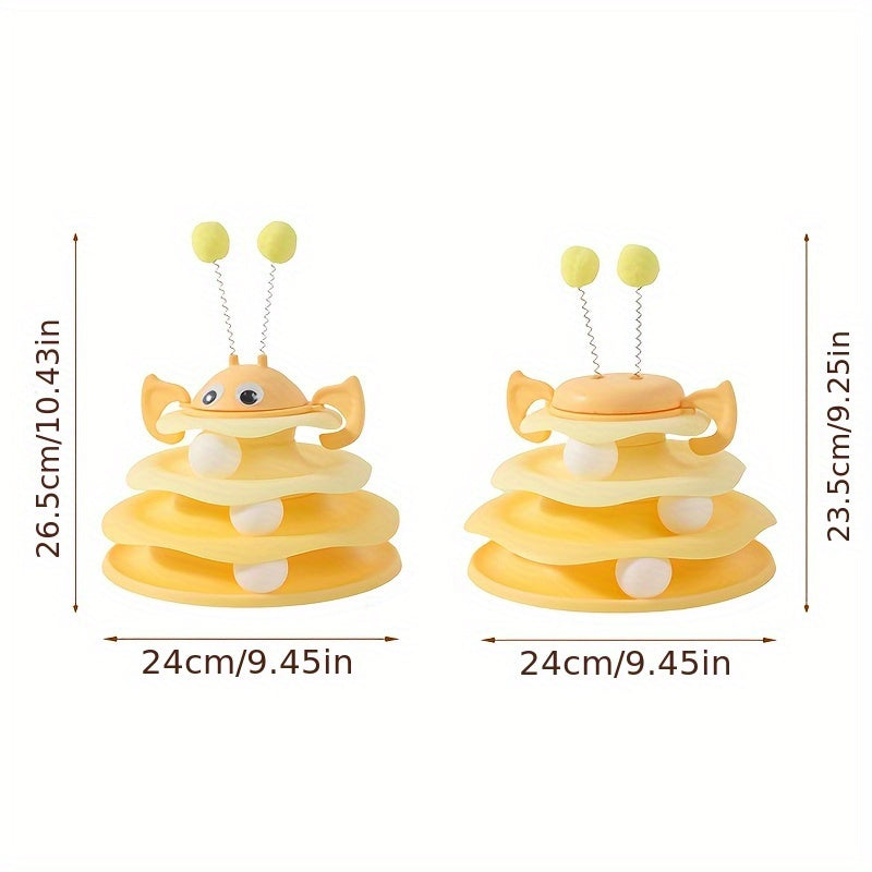 Bees Game Plate Ice Cream Cat Toy - Uncharged, No Battery, Plastic Material