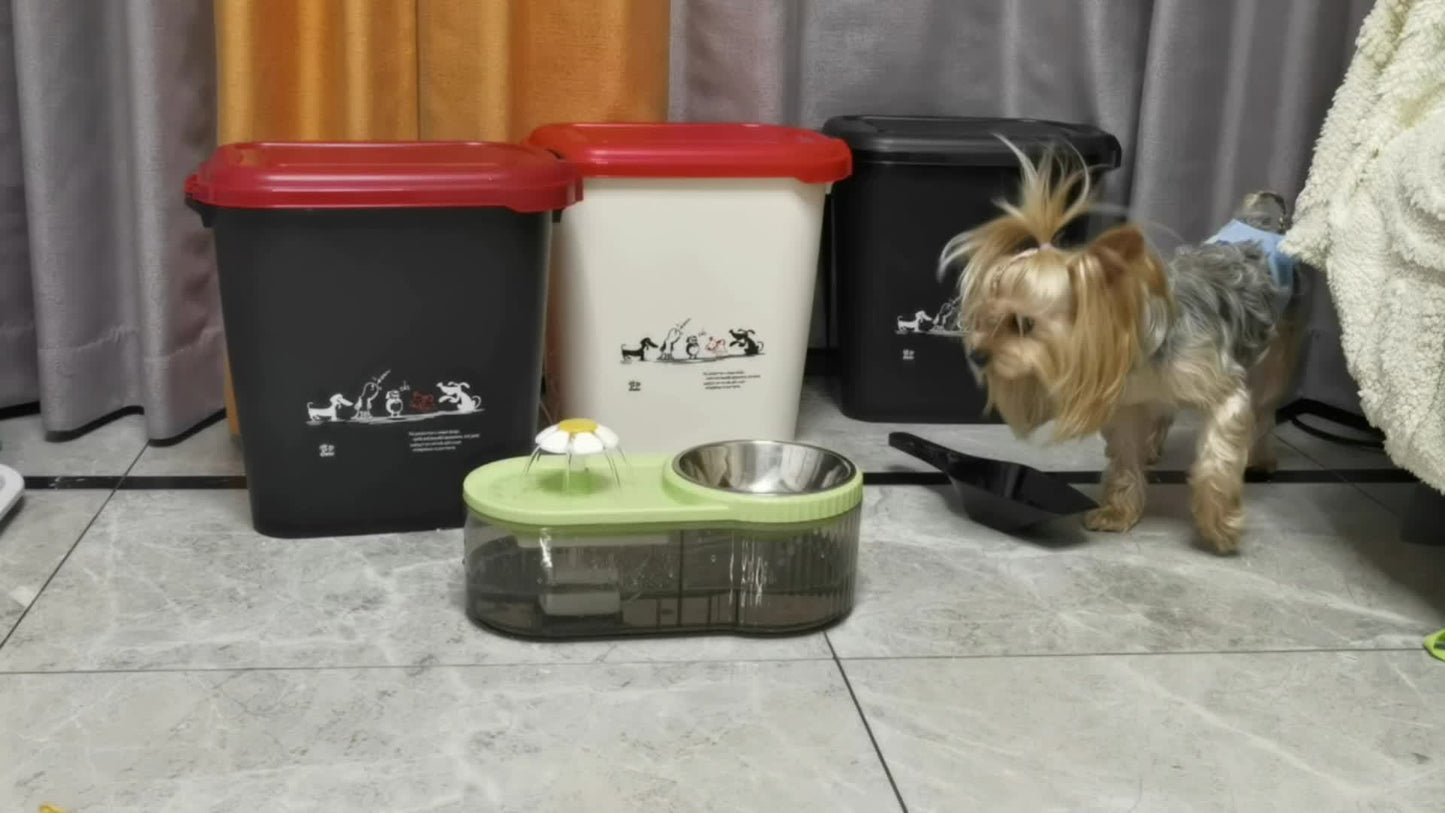 1pc PetPure Automatic Cat Water Dispenser and Elevated Feeder, 3L/101oz Stainless Steel, USB Powered, ≤36V, No Battery, Large Capacity Drinking Fountain for Cats and Small Dogs, Promotes Hydration & Healthy Eating