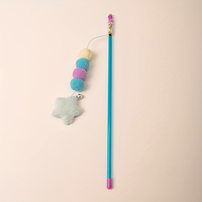 Interactive Cat Toy - Elastic Rope Plush Ball Star Shaped Pendant Teasing Stick For Endless Fun And Exercise