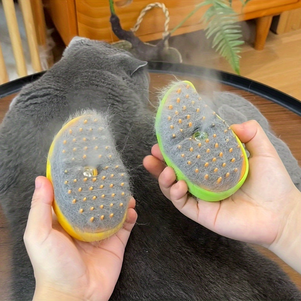 USB Rechargeable Cat Grooming Brush: Detangling, Self-Cleaning Massage Comb with Low-Voltage Safety