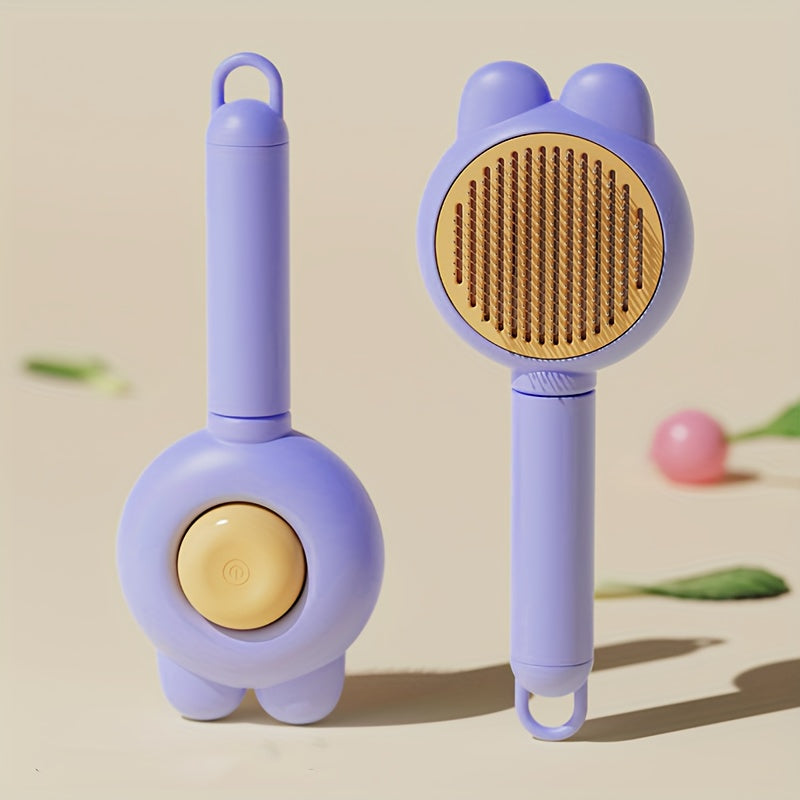 PetPro Self-Cleaning Slicker Brush - Stainless Steel Bristles, Ergonomic Grip, Durable | 1pc Pet Grooming Tool for Cats and Dogs