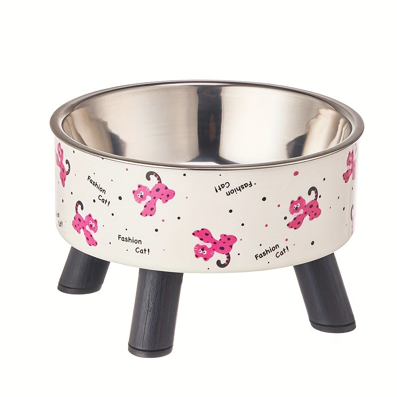 Cat Bowl, Elevated Stainless Steel Feeder with Non-Slip Base, 13.5 Ounce Cat Water Bowl, Pet Feeding or Water Bowl, Suitable for Cats and Small Dogs Feeding Bowl for Neck Protection