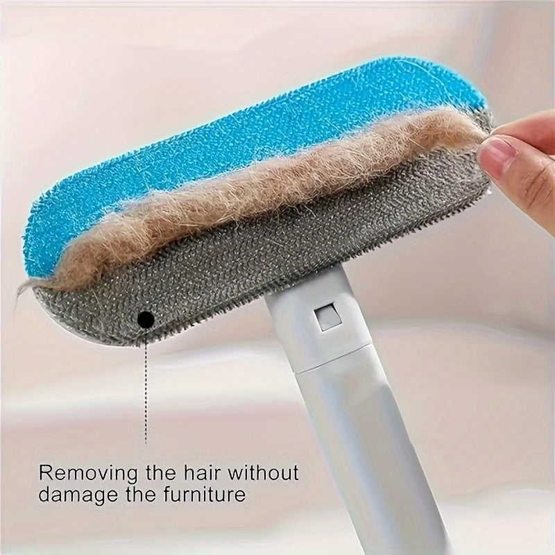 Reusable Pet Hair Remover Brush for Dogs & Cats - Multifunctional Fur & Lint Roller, Dual-Directional Sticky Hair Removal Tool for Sofa, Carpets - Easy-to-Clean Household Cleaning Aid, Plastic Material