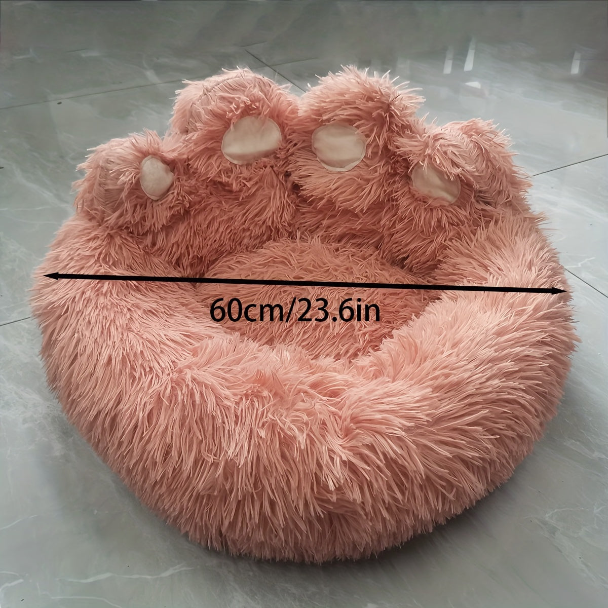 Luxury Plush Cat Bed with Cozy Bear Paw Design, Comfortable Pet House Sofa for Cats and Small Dogs, Nylon Material with Non-Skid Bottom, Pet Cushion with Unique Filling - Pack of 1