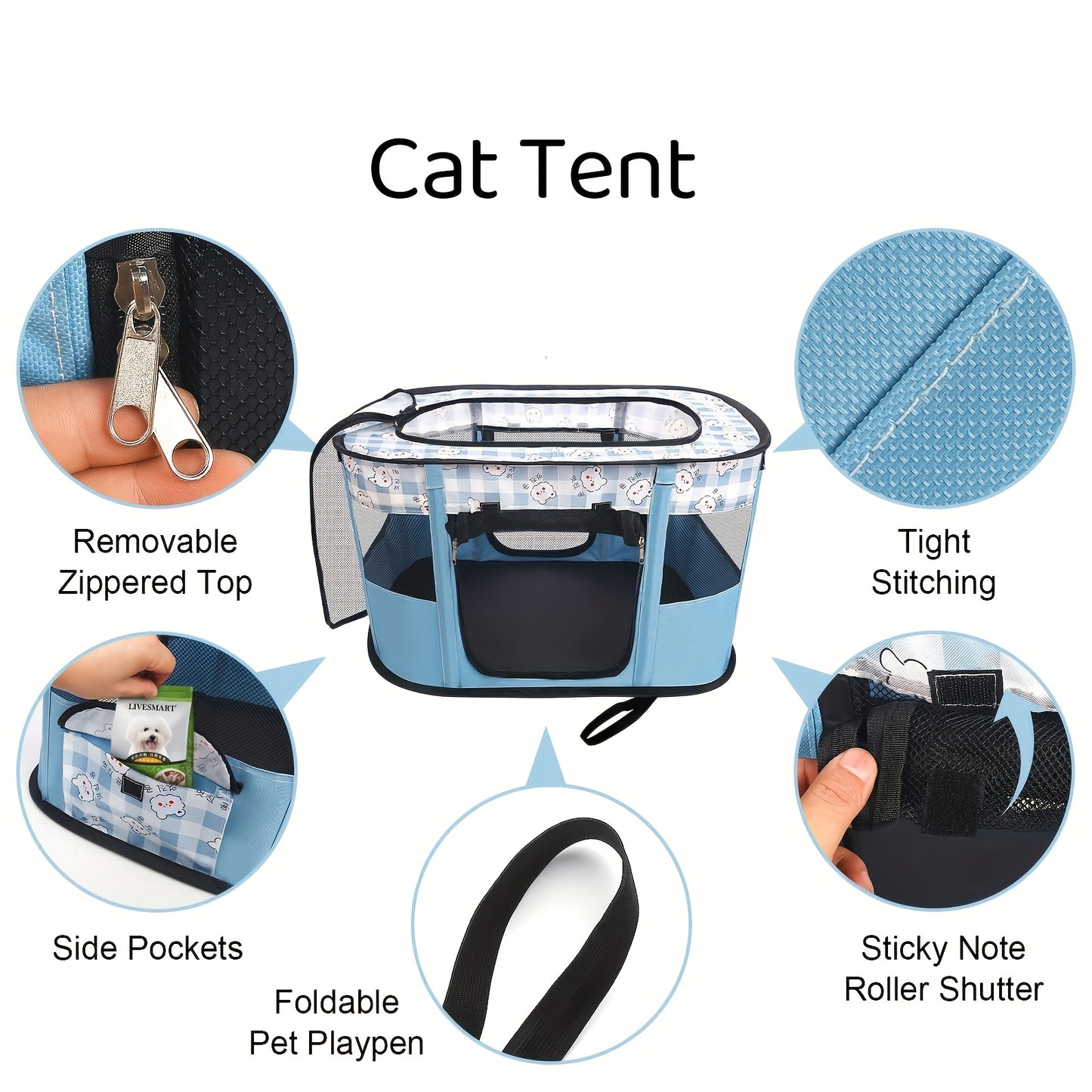 M.L/XL/XXL Portable Foldable Pet Playpen, Collapsible Crates Kennel for Dog, Cat, and Rabbit, Travel Playpen, Dog and Cat Playpen, Dog Tent Puppy Playground for Indoor/Outdoor