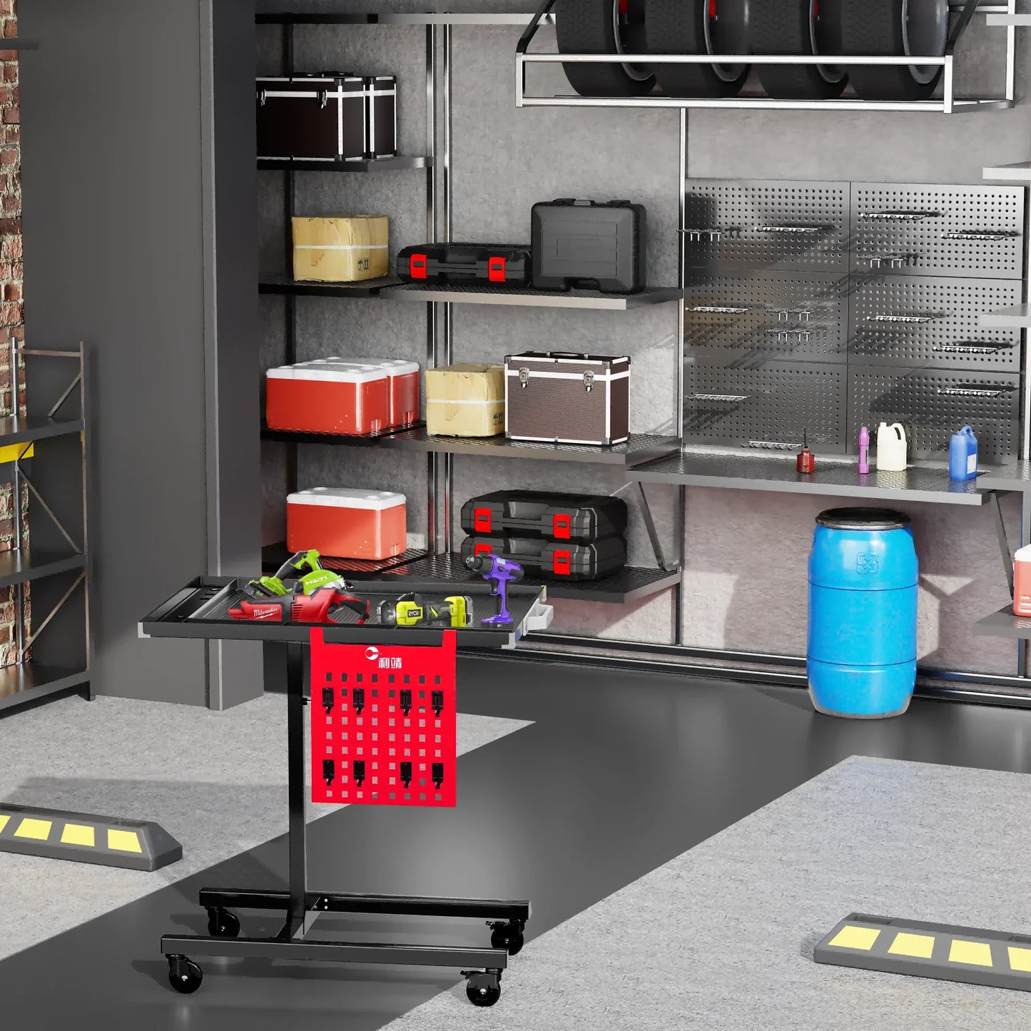 The Most Popular  Height Adjustable Auto Maintenance Trolley 1.2mm Thickened Body Workbench for Engine Repair