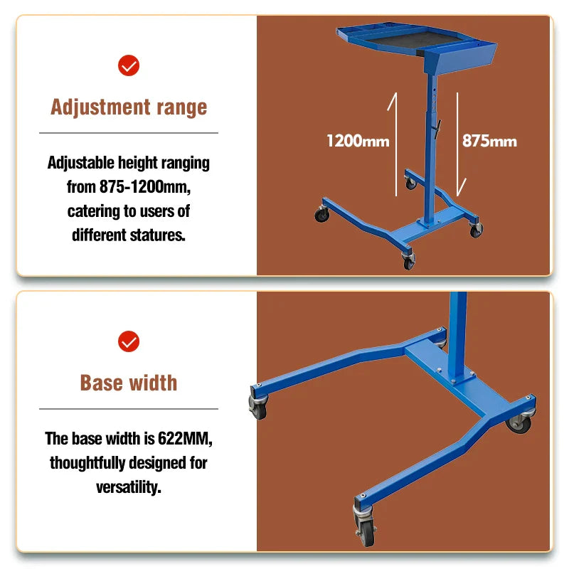 PS311 Multi-Purpose Tool Cart Auto Maintenance Trolley Auto Repair Trolley Garage Car Height Adjustable Mobile Work Table