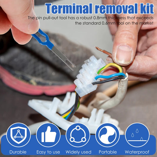 41Pcs Stainless Steel Plug Terminal Removal Tool Wire Crimp Split Connectors Pin Extractor Kit with Storage Box Car Repair Tools