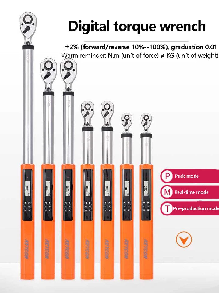 1/2" 1/4" Digital Torque Wrench Drive Electronic Torque Wrench Torque Wrench Kit 3-30N.m 34-340N.m Torque Accurate Range