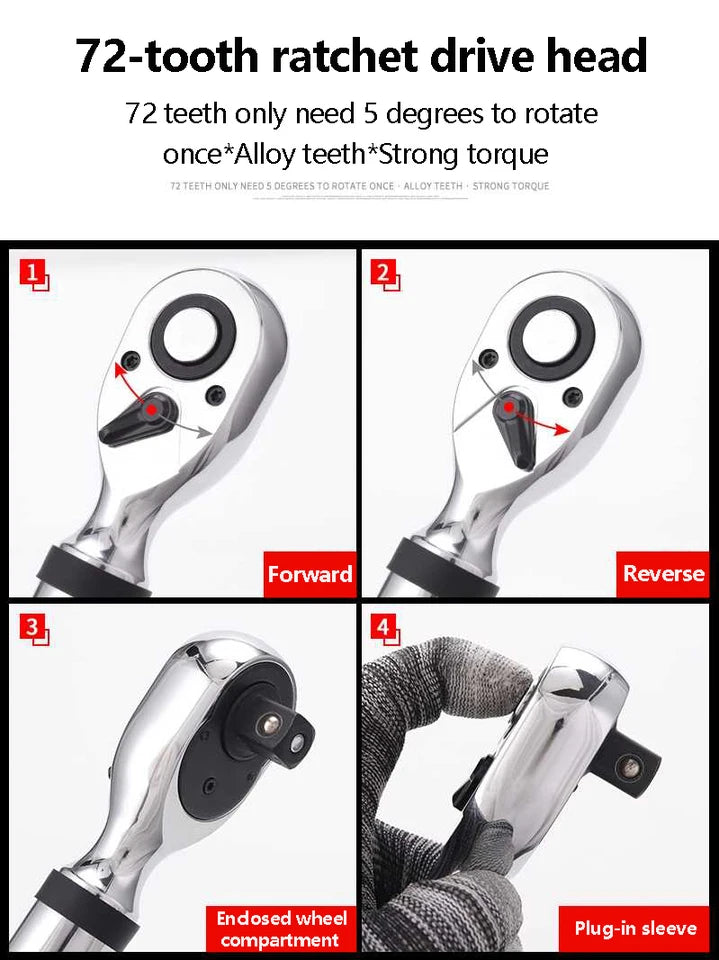 1/2" 1/4" Digital Torque Wrench Drive Electronic Torque Wrench Torque Wrench Kit 3-30N.m 34-340N.m Torque Accurate Range