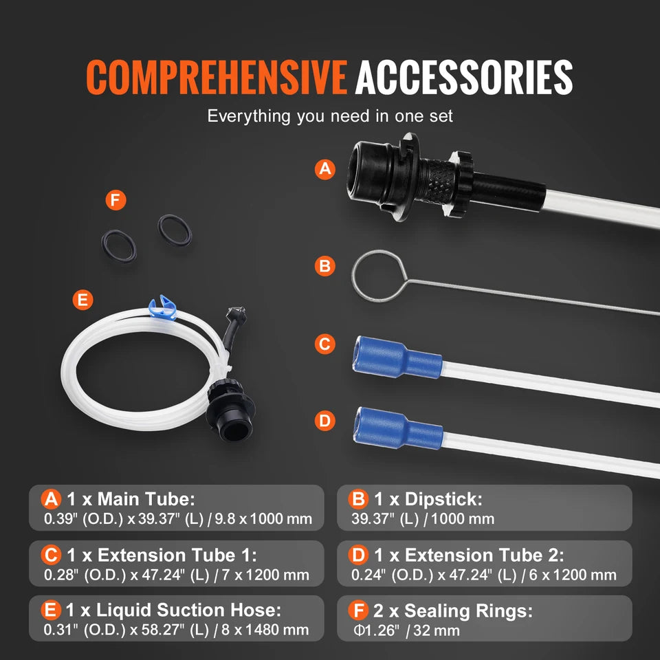 SucceBuy 6.5L/15L Pneumatic/Manual Fluid Extractor with Suction Hose Oil Changer Pump for Automotive Fluids Vacuum Evacuation