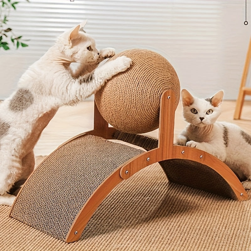 Cat Scratch Ball Cat Scratching Toy Inclined Scratcher Rope Ball Suitable for Indoor Cats Interactive Pet Toy