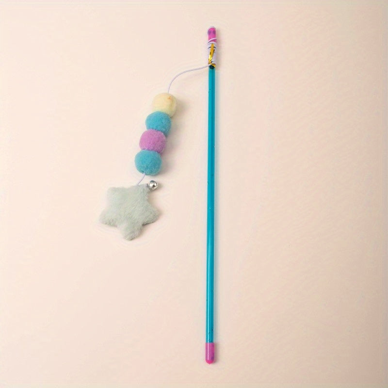 Interactive Cat Toy - Elastic Rope Plush Ball Star Shaped Pendant Teasing Stick For Endless Fun And Exercise