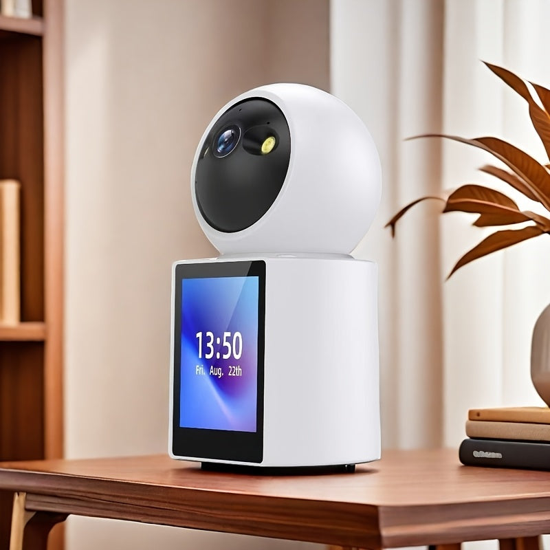 Home Pet Camera, a Home Camera with Built-In Screen, Equipped with Two-Way Audio, Night Vision, And Video Calling Functions, Used for Pet And Home Safety, Without Battery