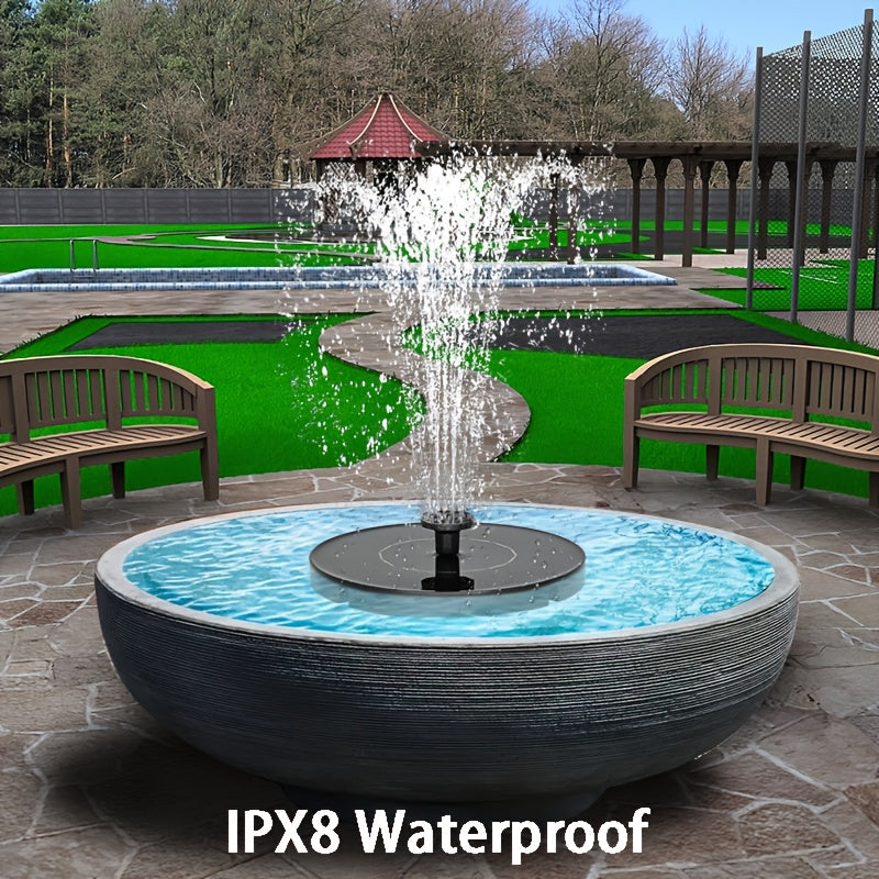 Solar-Powered Automatic Fountain with 6 Nozzles,, for Blue Bird Bath for Gardens, Ponds, Fish Tanks & Outdoor Use – Durable Plastic Design with Solar Panel for Continuous Water Flow, Bird Bathing Station | Solar Birdbath | Energyefficient Pump, Solar Wate