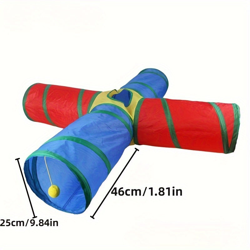 Four-way Cat Tunnel Dog Training Tunnel, Foldable Storage Tunnel, Pet Toy, Play Tunnel, Cat Interactive Toy